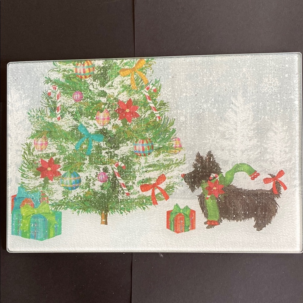 Glass Cutting Board Christmas Theme